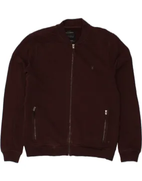 ALL SAINTS Mens Tracksuit Top Jacket XL Burgundy Cotton