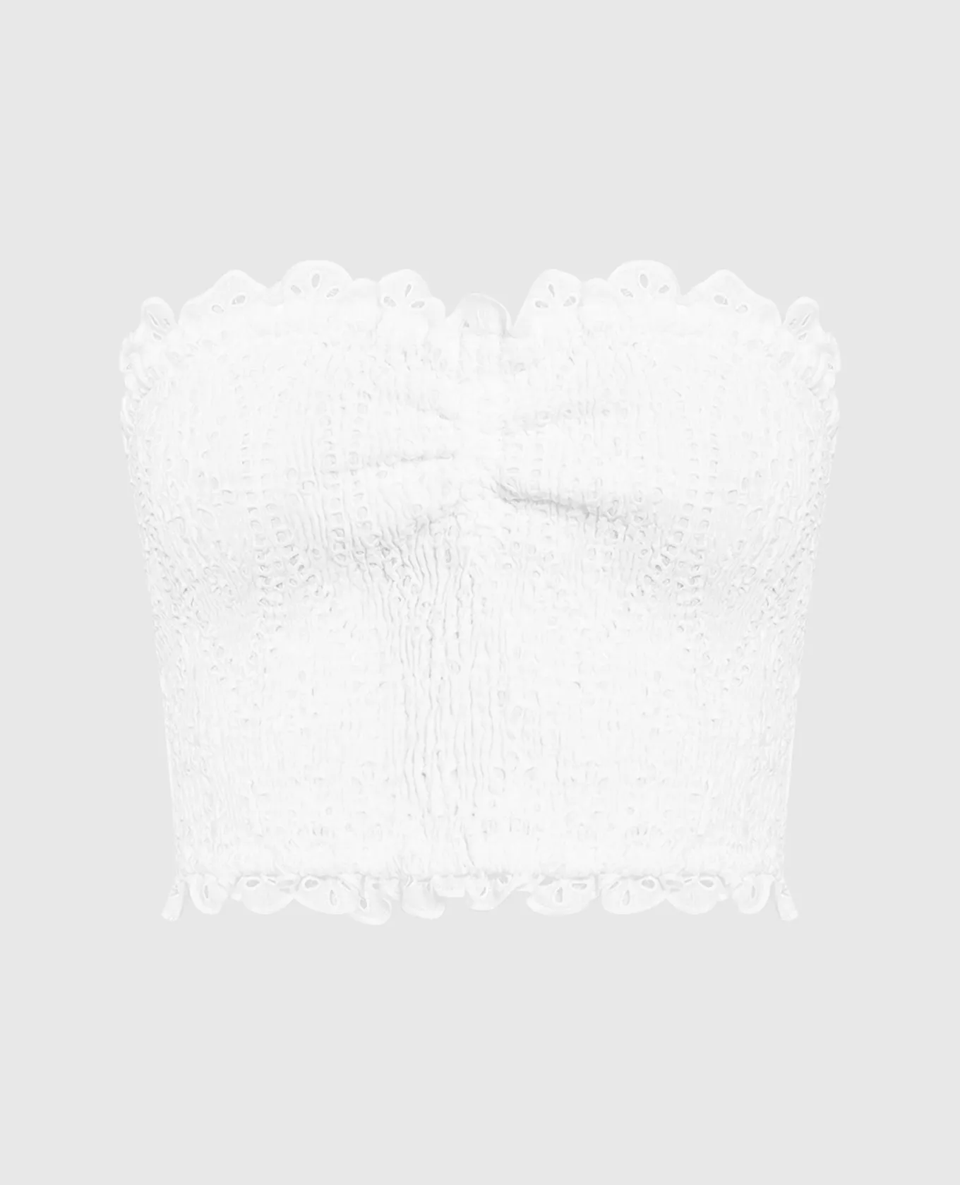 Charo Ruiz Top Areth bianco con ricami in pizzo 233108