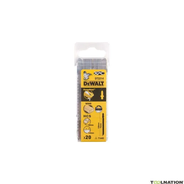 DeWalt Accessori DT2214-QZ Lama per seghetto alternativo XPC® - HCS 100 x 6 x 60 mm (T144D) 20 pezzi