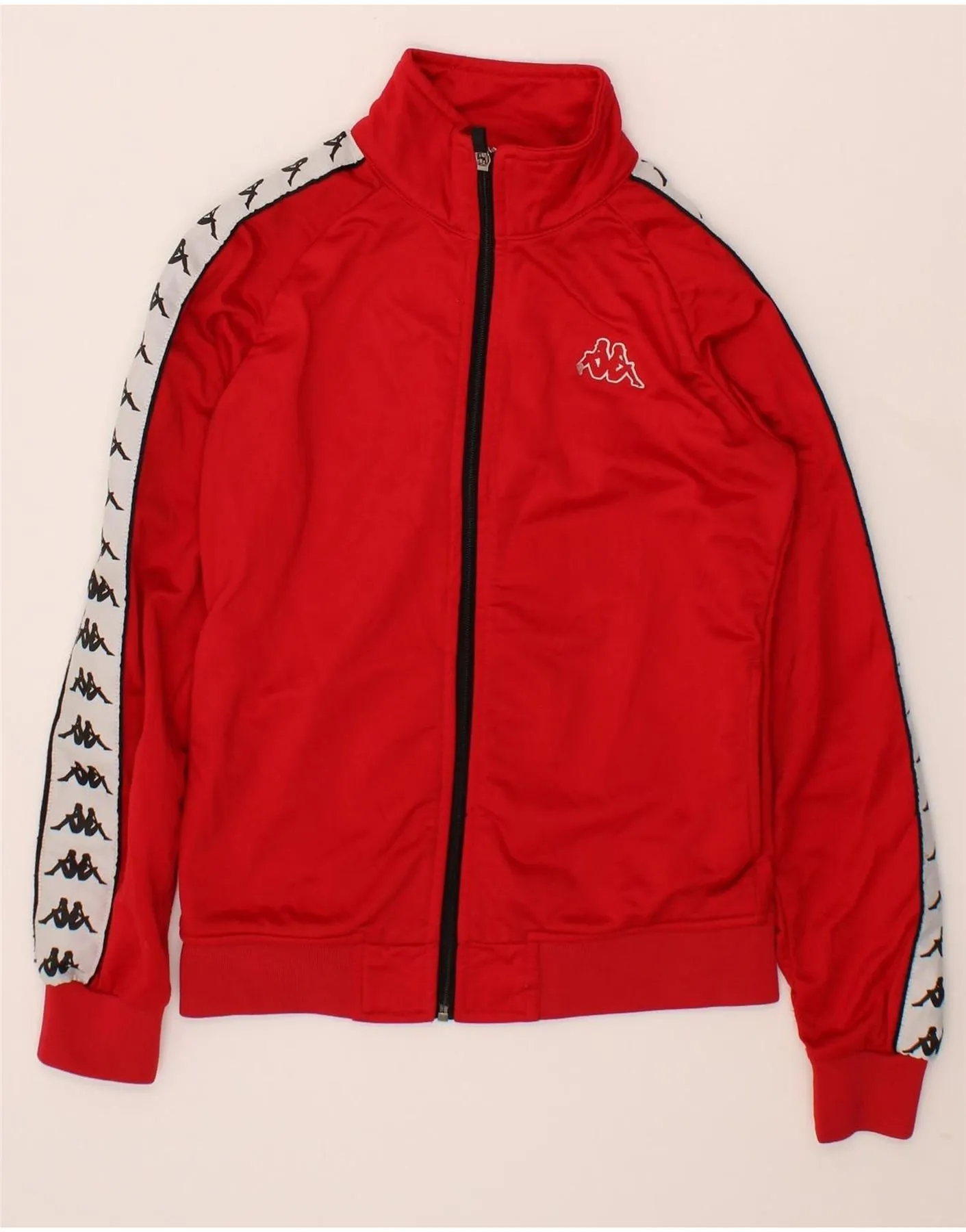 KAPPA Womens Graphic Tracksuit Top Jacket UK 12 Medium Red Polyester