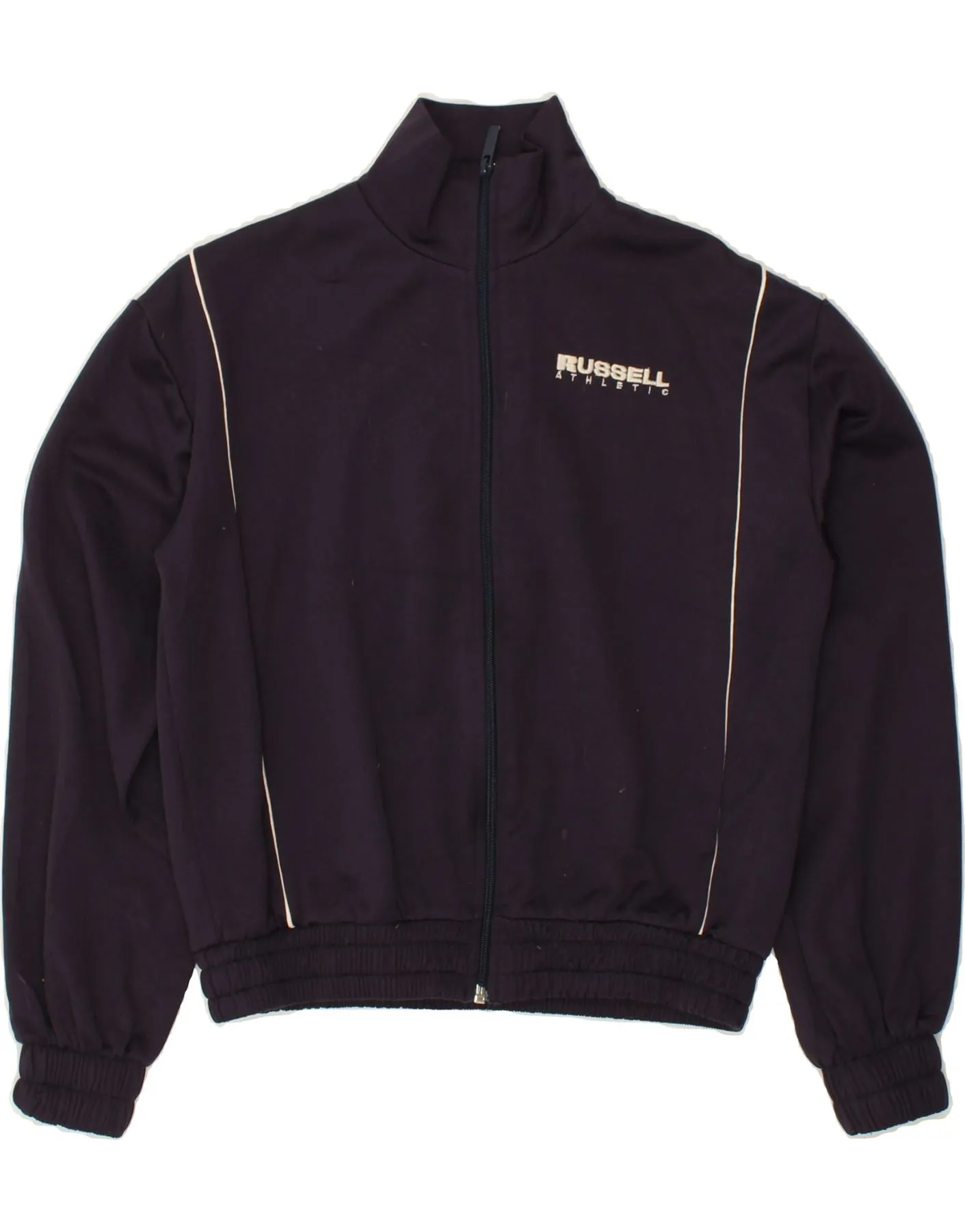 RUSSELL ATHLETIC Womens Tracksuit Top Jacket UK 6 XS Navy Blue Polyester